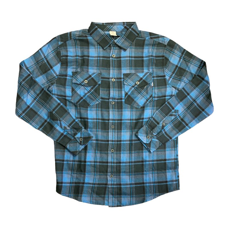 Armored Blue - Hurley Men's Long Sleeve Ultra Soft Brushed Flannel Button Up Shi